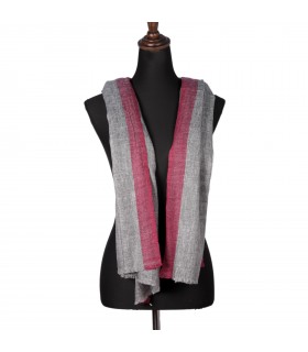 Natural Cashmere Shawls With Pink Border
