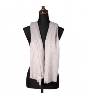 Natural Nepali Cashmere Shawls With Soft Pink Border