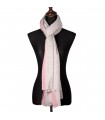 Natural Light Grey Cashmere Shawls With Soft Pink Border